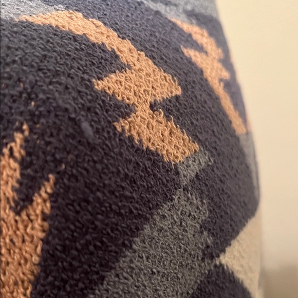 DAVI & DANI Aztec Oversized Long Navy and Cream Cardigan Sweater | Size L - Picture 7 of 13